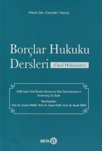 Borçlar Hukuku Dersleri (Özel Hükümler)